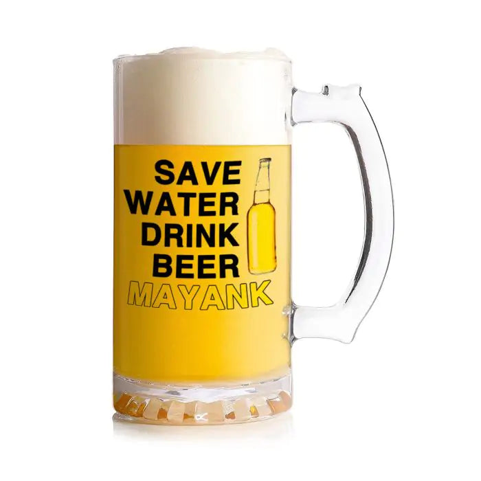 Personalised Save Water Drink Beer Mug