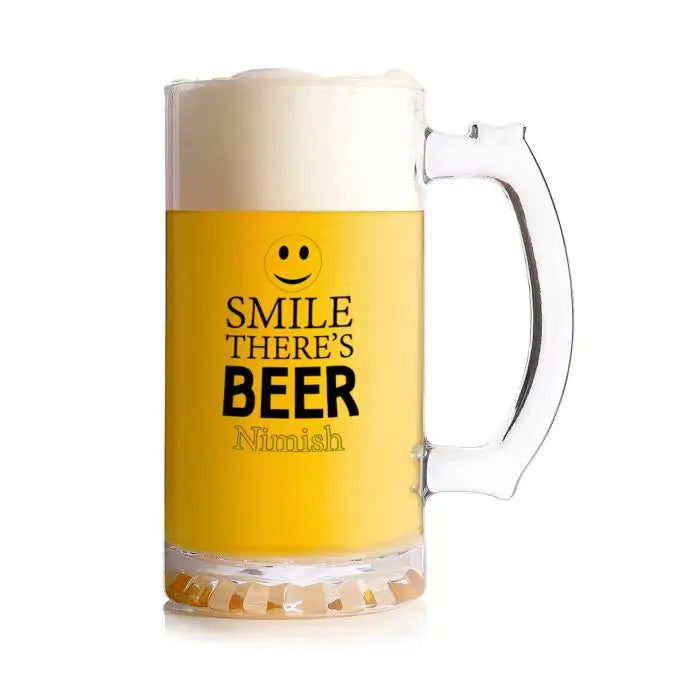 Persoanlised Smile There's Beer Mug