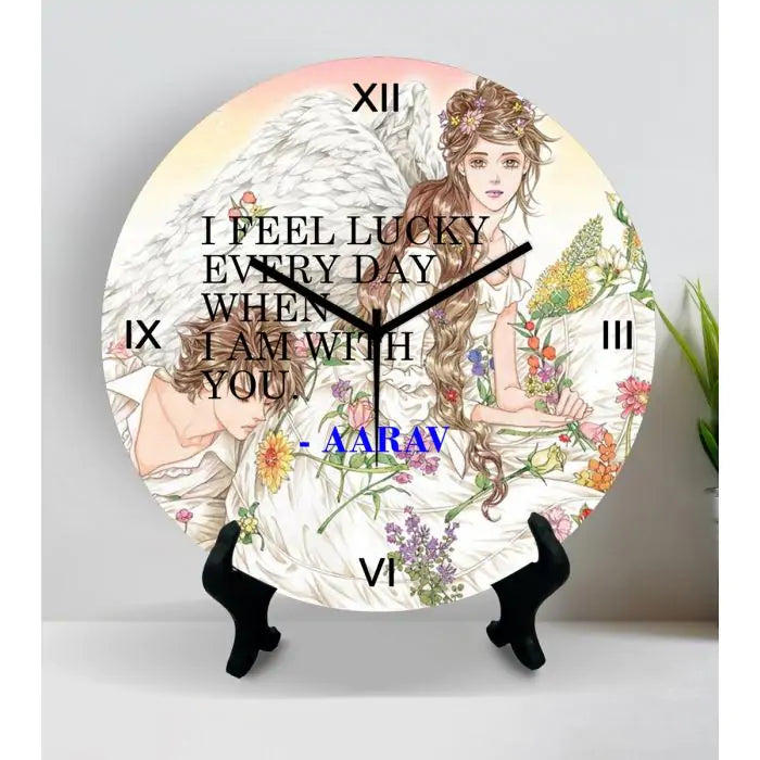 Personalised I Feel Lucky With You Clock