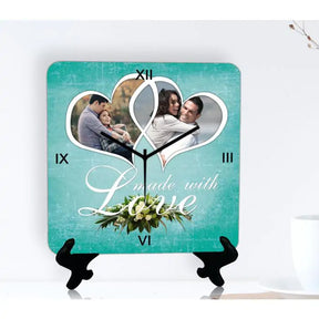 Personalised Photo in Hearts Clock