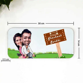 Personalised Couple On Scooter Name Plate