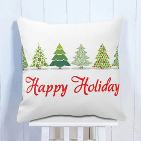 Happy Holiday Printed Cushion