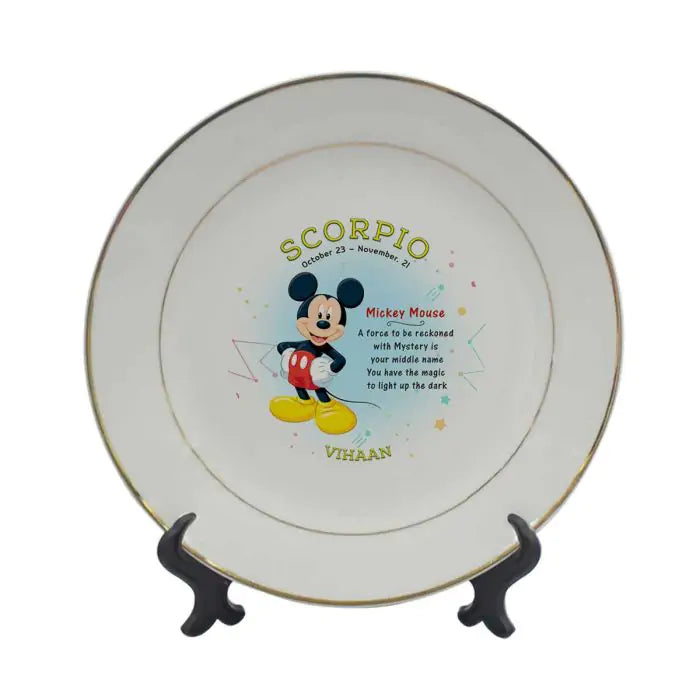 Decorative Mickey Scorpio Zodiac Plate