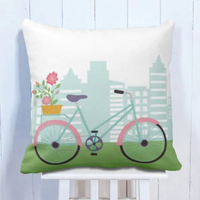 Cycle Through The City  Cushion