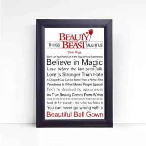 Personalised Things Beauty & The Beast Taught Us Poster Frame