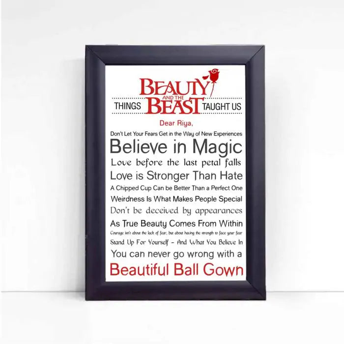 Personalised Things Beauty & The Beast Taught Us Poster Frame-1