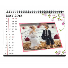 Floral Boarder Personalised Desk Calendar
