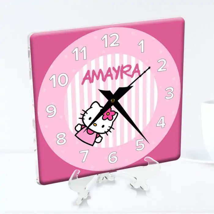 Personalised Kitty Love Clock