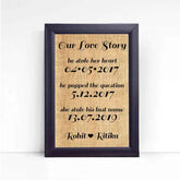 Personalised Our Love Story Poster Frame