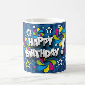 Happy Birthday Blue Ceramic Mug