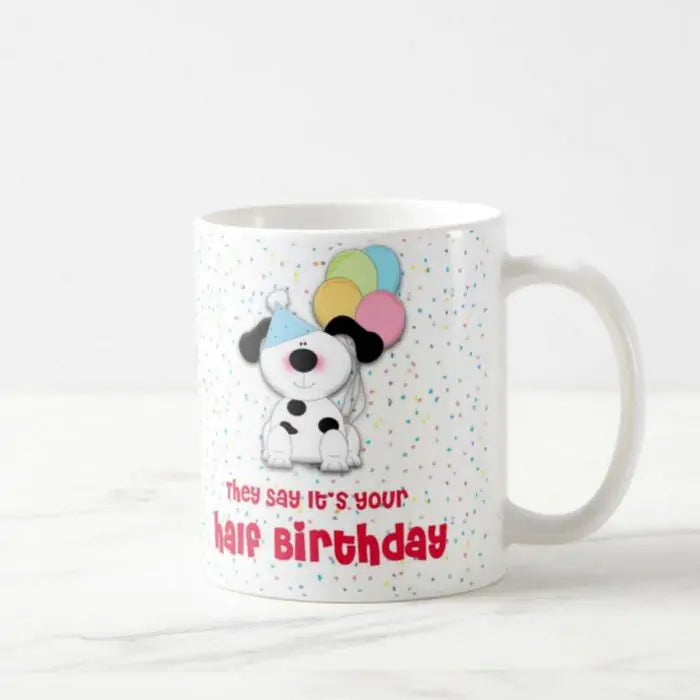 Personalised Happy Half Birthday Mug