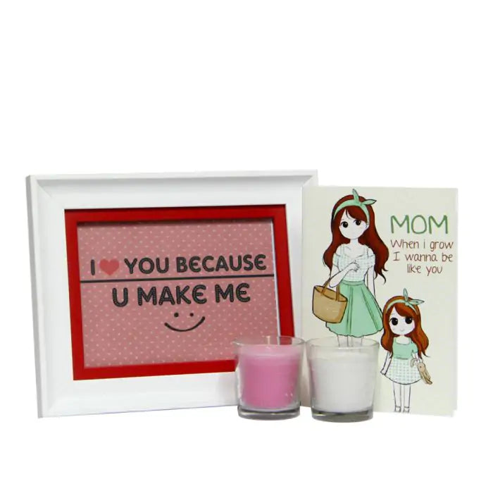 Photo Frame & Candles Combo for Mom