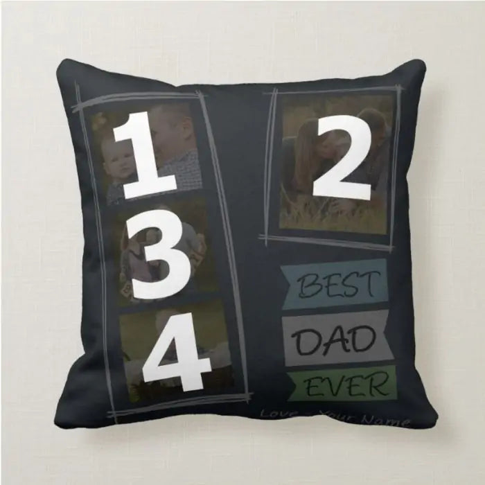 Personalised Best Dad Photo Cushion