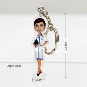 Personalised Lady Doctor Key Chain