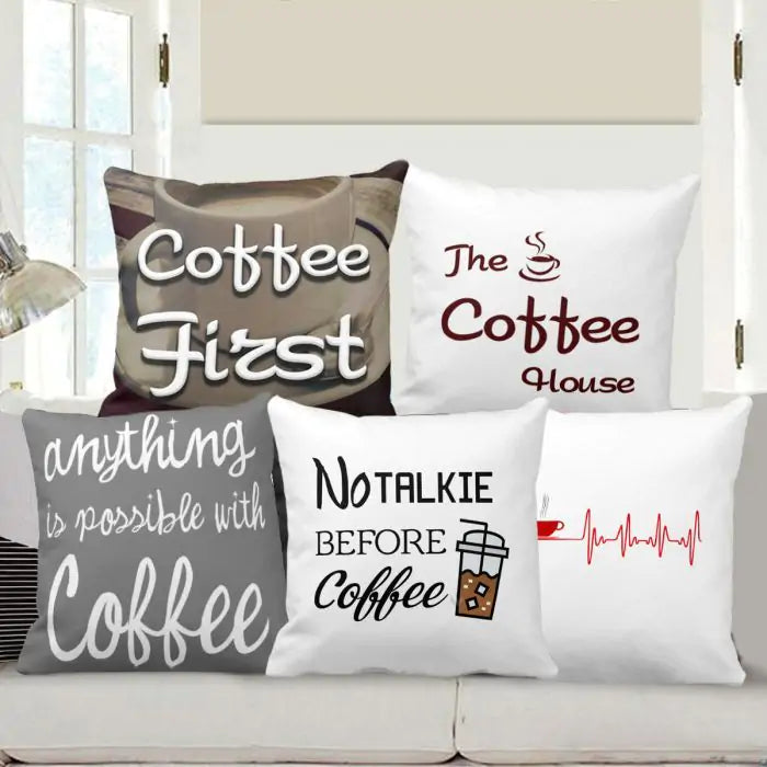 Anything Is Possible With Coffee Cushion - Set of - 5