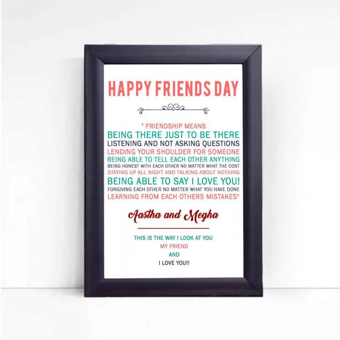 Personalised Friend's Love Framed Poster-1