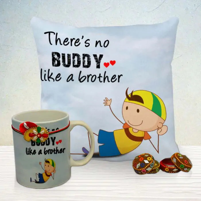 Cushion & Mug Rakhi Combo