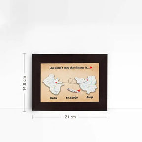 Personalised Love Knows No Distance Poster Frame