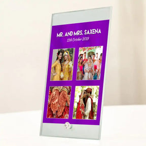 Personalised Wedding Pictures Glass Frame