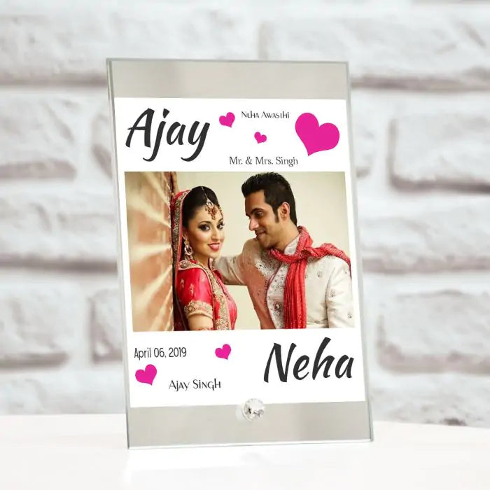 Personalised Love Couple Glass Frame