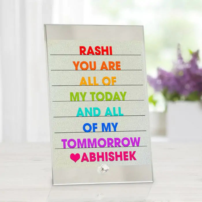 Personalised All Of My Today Glass Frame