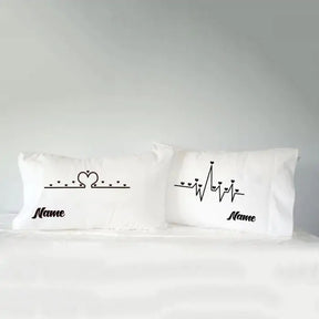 Personalised Heartbeat Pillow Covers - Set Of 2