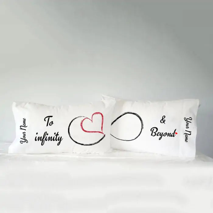 Personalised Love You To Infinity Pillow Covers - Set Of 2