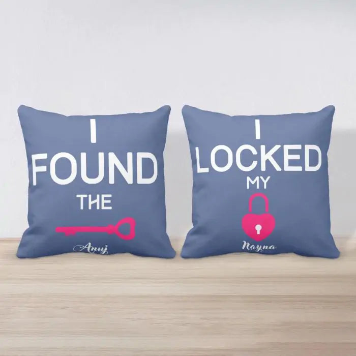 Personalised Key To My Heart Cushion - Set of 2