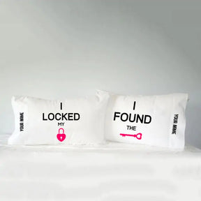 Personalised Key To My Heart Pillow Covers - Set Of 2