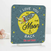Personalised The Moon & Back Acrylic Plaque