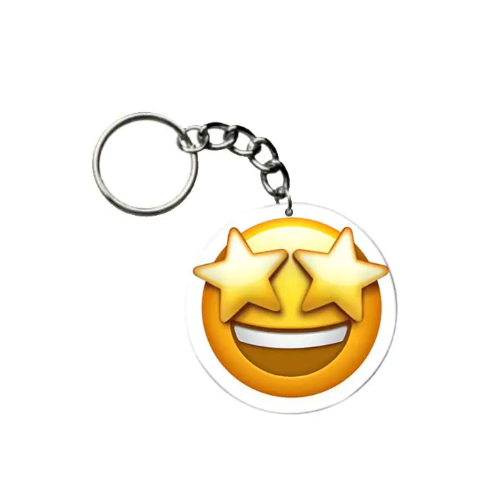 Star-Struck Face Emoji Keychain-1