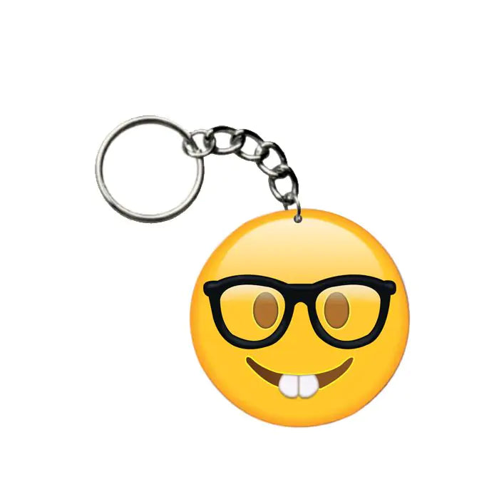 Nerd Face Emoji Keychain-1