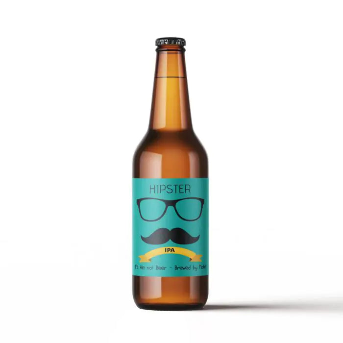 Set of 6 Personalised Hipster Beer Label