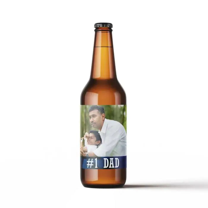 Set of 6 Personalised #1 Dad Baby Beer Label-1