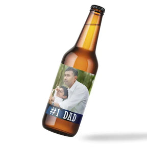 Set of 6 Personalised #1 Dad Baby Beer Label
