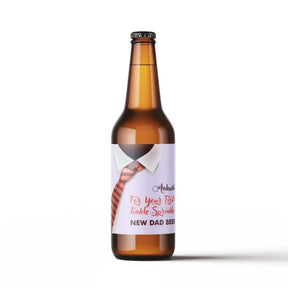 Set of 6 Personalised New Dad Beer Label
