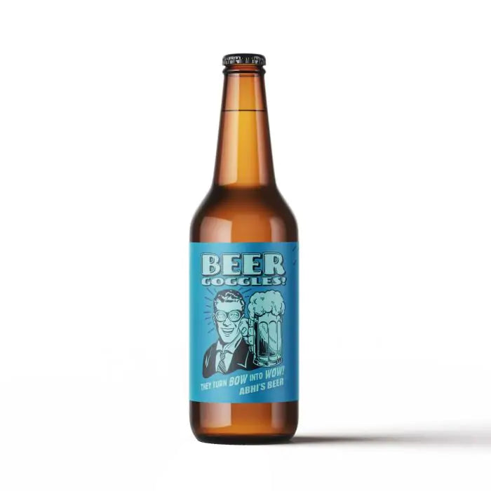Set of 6 Personalised Beer Goggles Beer Label