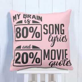 My Brain Is 80% Song Lyrics Cushion