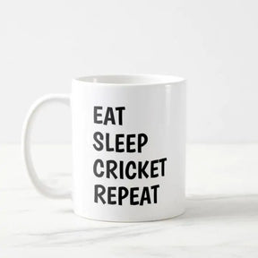 Eat Sleep Cricket Repeat Coffee Mug