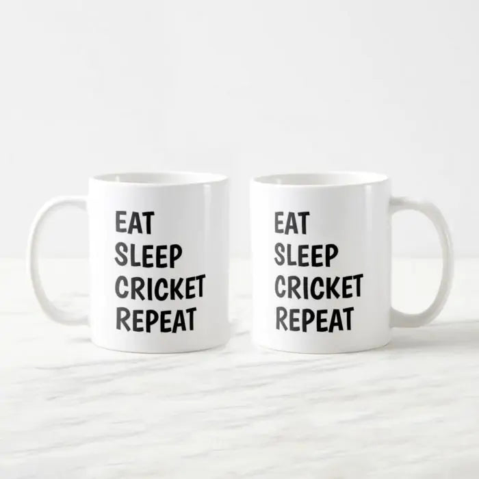 Eat Sleep Cricket Repeat Coffee Mug