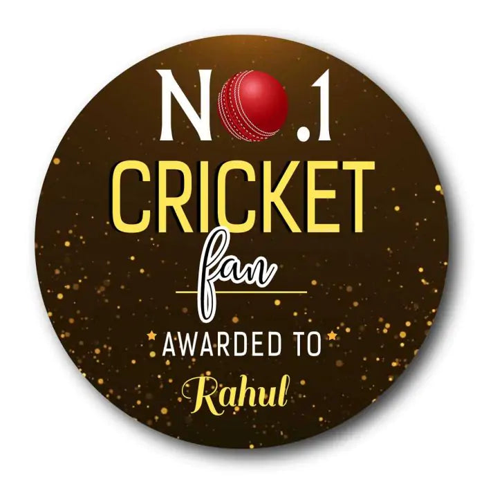 Personalised Number One Cricket Fan Magnet