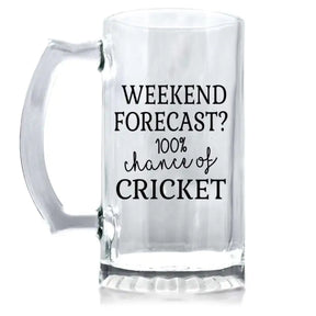 Weekend Forecast Cricket Beer Mug