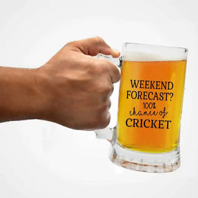 Weekend Forecast Cricket Beer Mug