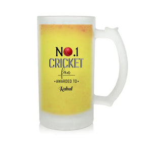 Personalised Number 1 Cricket Fan Beer Mug