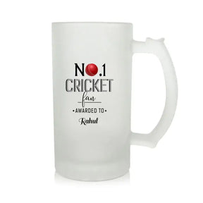Personalised Number 1 Cricket Fan Beer Mug