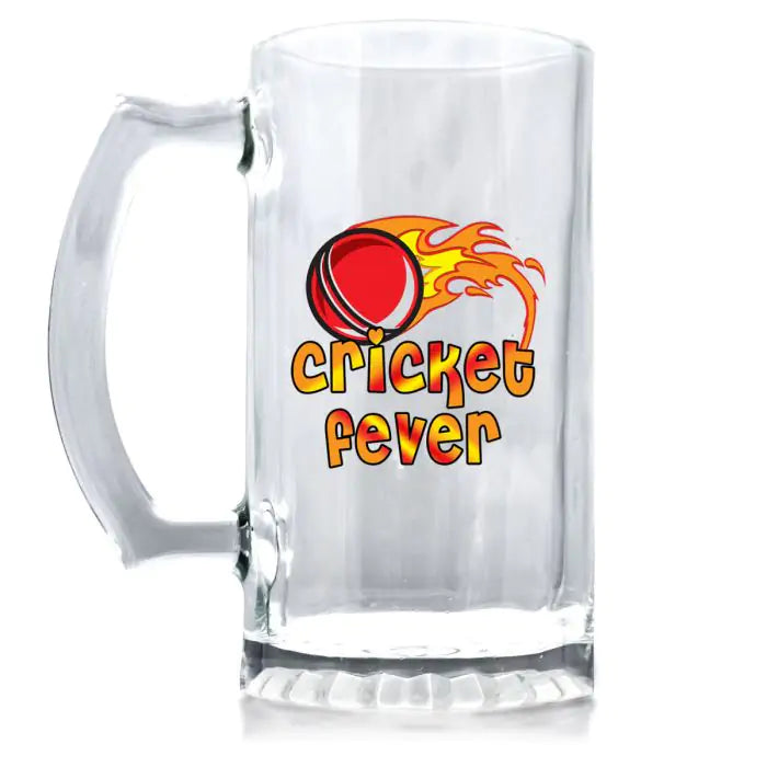 Cricket Fever Beer Mug 600ml - Beer Lover Gift