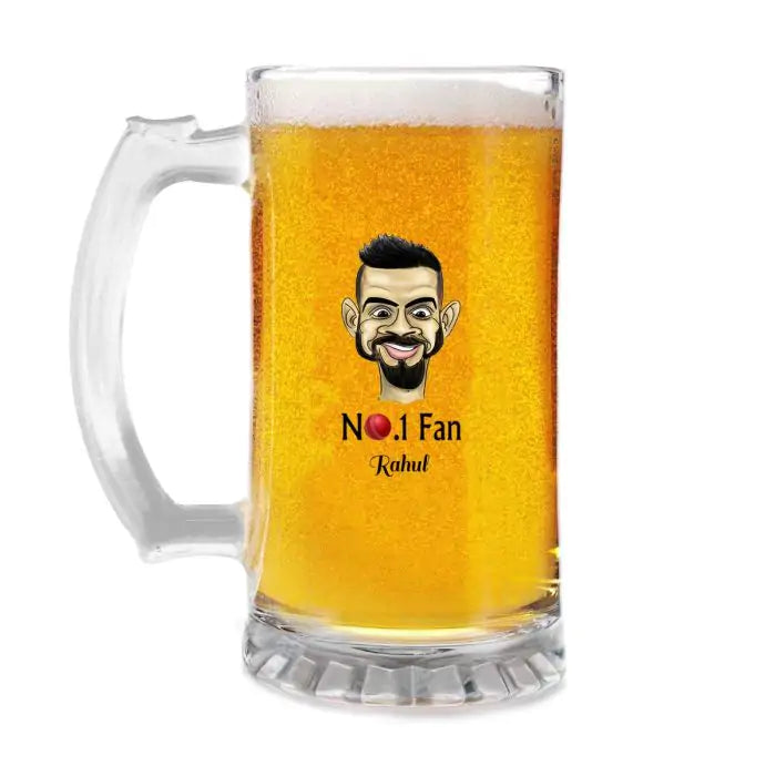 Personalised Number 1 Fan Virat Beer Mug