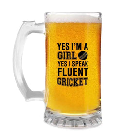 Speak Fluent Cricket Beer Mug