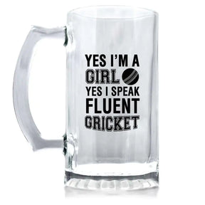 Speak Fluent Cricket Beer Mug