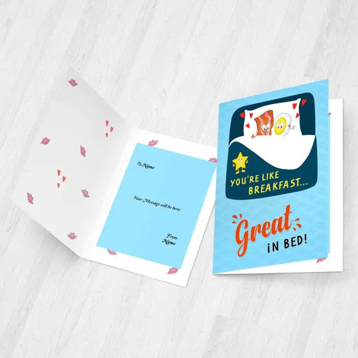 Personalised You're Like Breakfast Great In Bed Card-3